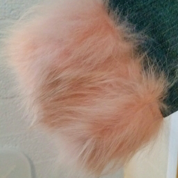 Authentic 100% dyed pink fox fur denim jacket - Picture 4 of 7